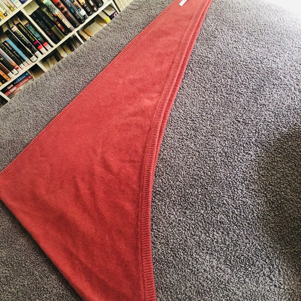 Aritzia Brick Red Knit Wrap Scarf